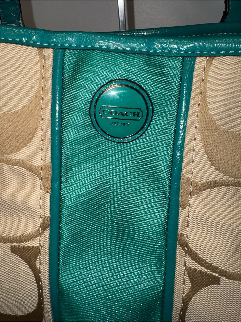 Coach Vintage Signature Stripe Carryall Tote Bag w/2 Hang Tags - Picture 5 of 16